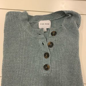 adorable green henley sweater